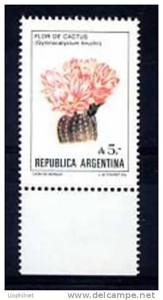 ARGENTINE 1987, FLEUR DE CACTUS, 1 Valeur, NEUF. R142 - Sukkulenten