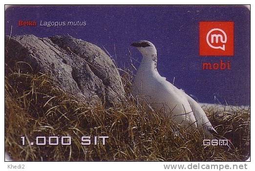 Télécarte Prépayée De Slovénie - ANIMAL - Oiseau Lagopede - Grouse Bird - Schnee Huhn Vogel Telefonkarte - 44 - Eslovenia