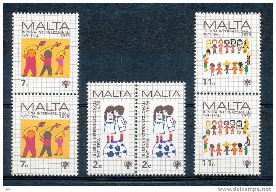 MALTA 1979  ANNO INTERNAZIONALE DELL´INFANZIA. SERIE COMPLETA DOPPIA MNH** - UNICEF