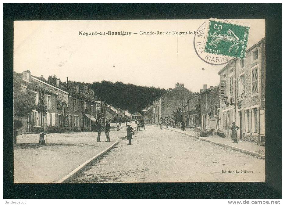 Nogent  En Bassigny (Haute Marne 52) - Grande Rue De Nogent Le Bas ( Animée Ed. L. Gilbert  Voyagé En 1909) - Nogent-en-Bassigny