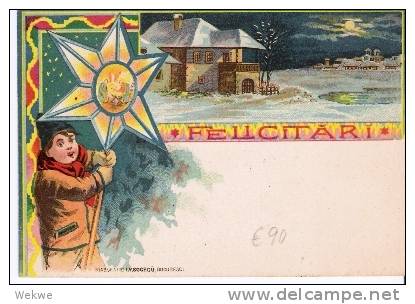 Rum029/   - RUMÄNIEN - GA 37 II, Mit Bild Weihnachten 1899 - Storia Postale