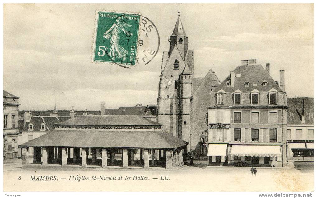 CPA Mamers - L´église St Nicolas Et Les Halles - Mamers