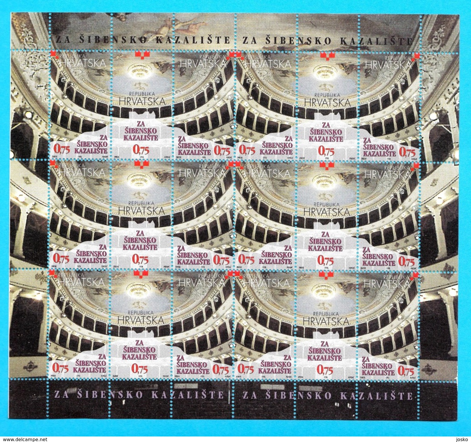 SIBENIK THEATRE  ( Croaziia 18-stamp Sheet  MNH** ) - Theater Stage Théâtre Teatro Theatrum - Teatro