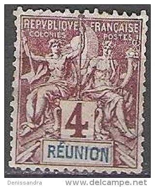 Réunion 1892 Michel 34 O Cote (2005) 2.50 € Type Sage Cachet Rond - Oblitérés