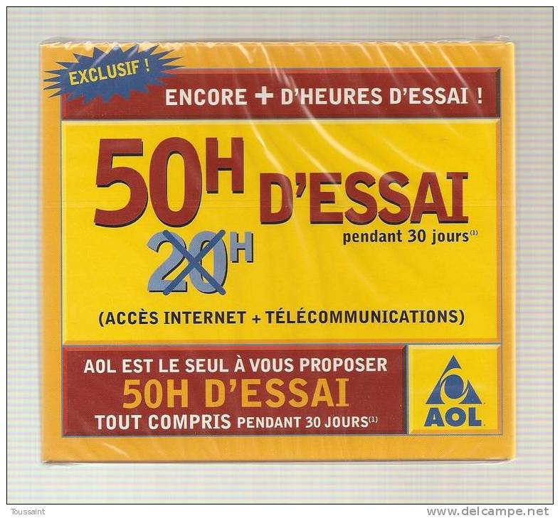 AOL: 50 Heures D´ Essai Pendant 30 Jours, Exclusif ! Encore + D´ Heures D´ Essai (08-1681) - Internetaansluiting