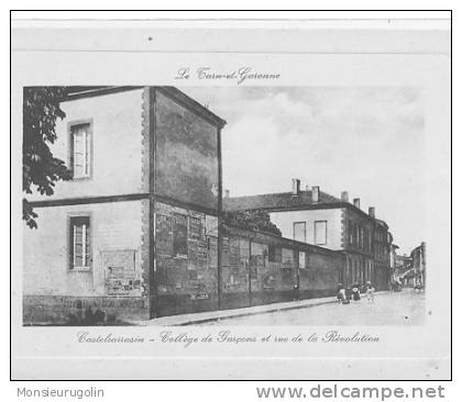 82 ) CASTELSARRAEIN, Collège De Garcons Et Rue De La Révolution, Ed Grands Magasins Réunis - Castelsarrasin