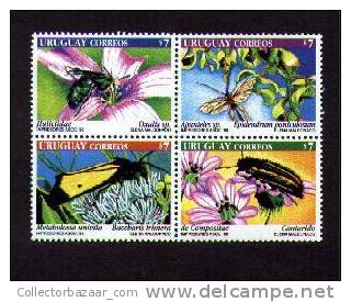 URUGUAY STAMP MNH  Insects Bee Butterfly - Abeilles