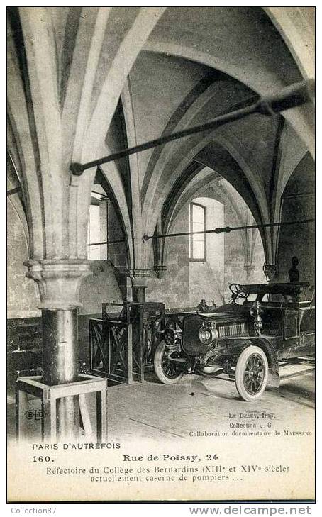 POMPIER < CASERNE Des POMPIERS Au 24 RUE De POISSY à PARIS - VEHICULE - VOITURE De POMPIER - Firemen