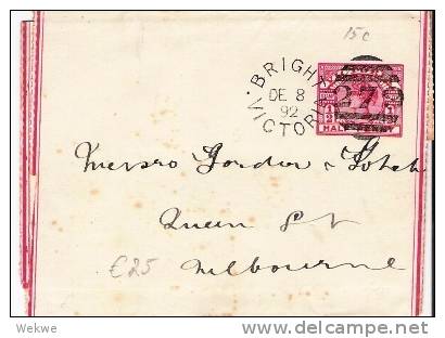 Vic137/ Streifband (wrapper) S 15c, Ex Bright 1892 - Briefe U. Dokumente