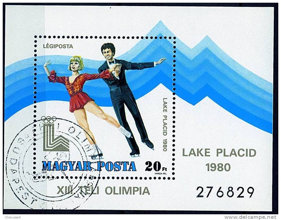 (B 17) Hongrie Ob. Bloc N° 144 - J.O. D'hiver à Lake Placid (Patinage) - Unused Stamps