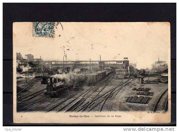 93 NOISY LE SEC Gare, Intérieur, Train Vapeur, Locomotive, Ed BF 4, 1907 - Noisy Le Sec