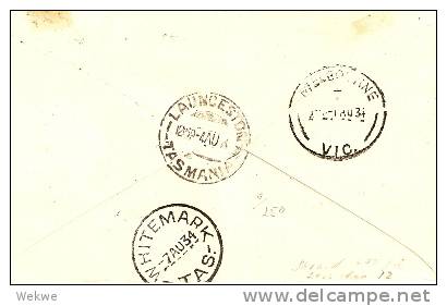 AUS278 / First Mail-Flug 1934 Townsville-Flinders Island (First Flight) - Brieven En Documenten