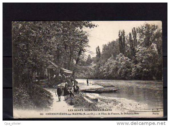 94 CHENNEVIERES SUR MARNE Bords De Marne, Ecu De France, Débarcadère, Guinguette, Ed FF 163, Beaux Sites De Marne, 1912 - Chennevieres Sur Marne