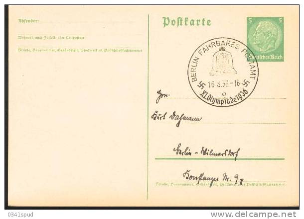 Jeux Olympiques 1936 Allemagne  Fahrbares Postamt - Estate 1936: Berlino