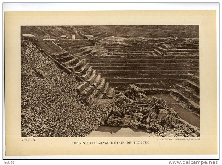 - TONKIN   LES MINES D´ETAIN DE TINH-TUC . REPRO DE PHOTO DES ANNEES 1930 - Andere & Zonder Classificatie