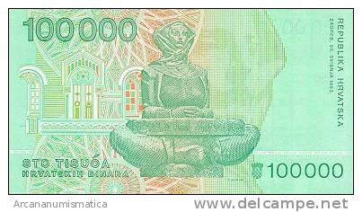 CROACIA  100.000  DINARES  30-5-1993   KM#27  PLANCHA/UNC     DL-5941 - Kroatien