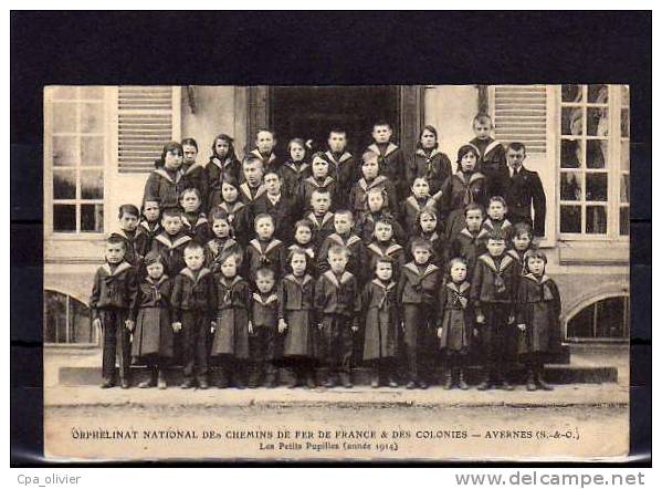 95 AVERNES (envs Vigny) Orphelinat National Chemin De Fer, Pupilles, Année 1914, Groupe D'Enfants, Ed ?, 1918 - Avernes