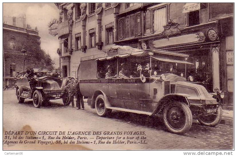 75 - Paris 2ème - Départ D'un Circuit De L'agence Des Grands Voyages, 31, Bd Des Italiens - 1, Rue Du Helder (Autobus) - Paris (02)