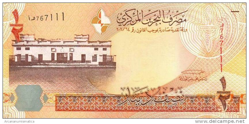 BAHRAIN  1/2  DINAR  2006  (2008)  PLANCHA/SC/UNC    DL-6044 - Bahreïn