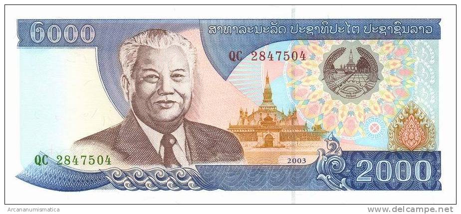 LAOS  2000 KIP  2003  KM#33  PLANCHA/SC/UNC    DL-6104 - Laos