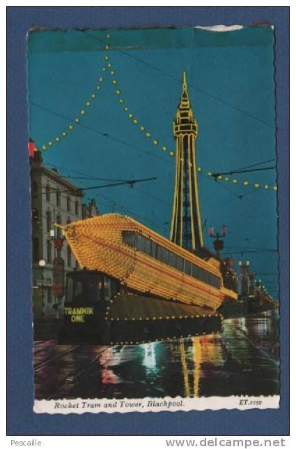 LANCASHIRE CP ROCKET TRAM AND TOWER - BLACKPOOL - ATTRACTION FORAINE - Blackpool