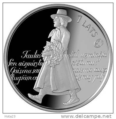 Latvia 2008 - 1 Lats   Coin - SONG FESTIVAL - National Costume - BU  CU /NI - Lettonie