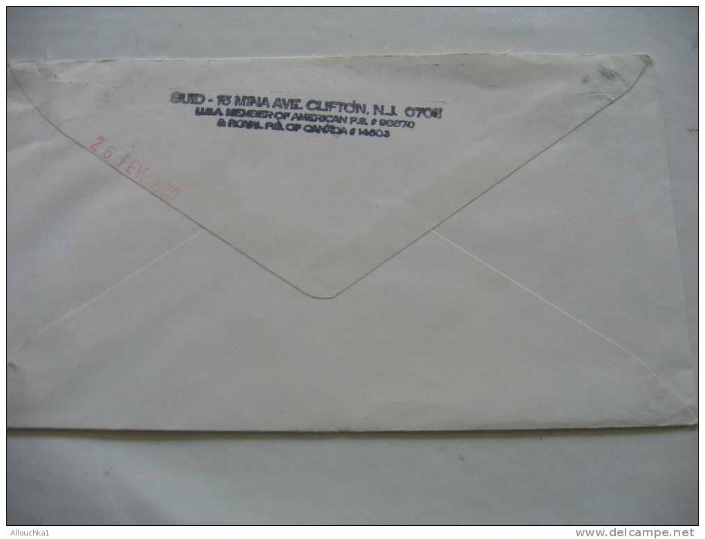 Timbres / Amérique / Etats-Unis / 1971-80 / Lettres & Documents CLIFTON N.J. POUR NARBONNE AUDE- AIR MAIL PAR AVION - Storia Postale