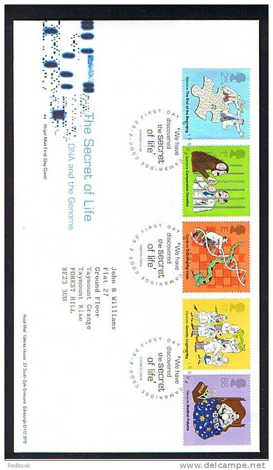 2003 Secret Of Life GB FDC First Day Cover - Ref B142 - 2001-2010. Decimale Uitgaven