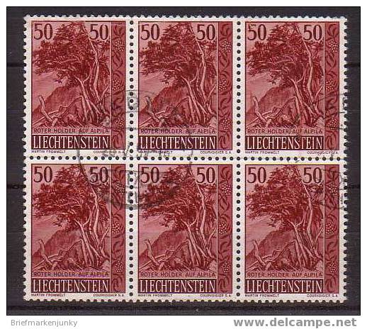 886) Liechtenstein Mi.Nr. 378 Gestempelter 6-Block - Used Stamps