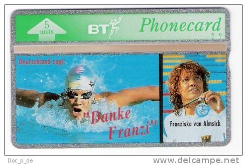 UK - Great Britain - BT - Franziska Van Almsick -Swimming -  5 Units - Mint - Limited Edition - BT Übersee