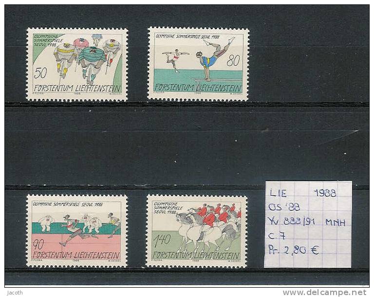 Liechtenstein 1988 - Yv. 888/91 Postfris/neuf/MNH - Ete 1988: Séoul