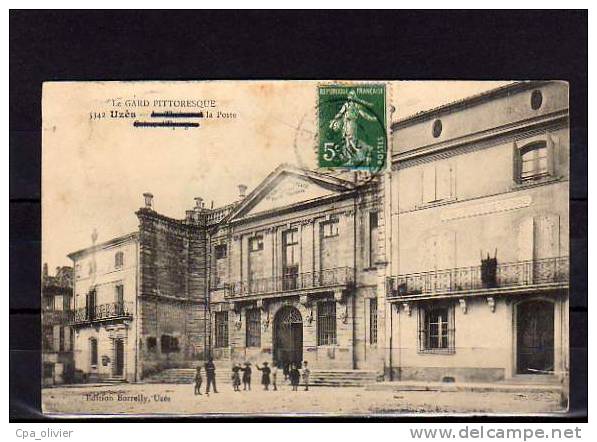 30 UZES Théatre, Poste, Caisse D'Epargne, Animée, Banque, Ed Borrelly 5342, Gard Illustré, 1908 - Uzès