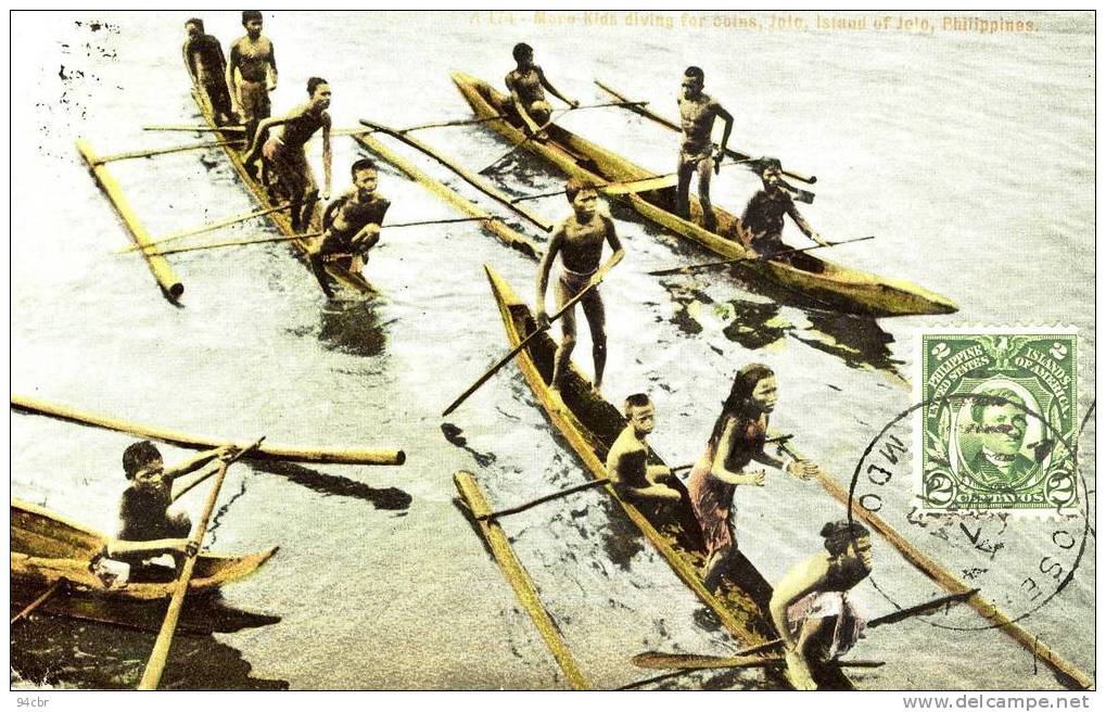 CPA ( Philippines )  Moro Kids  Diving For Coins Jolo  Island Of Jolo (etat Moyen) - Filipinas