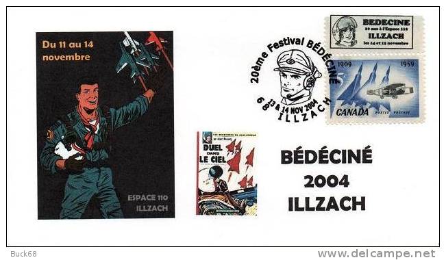 BEDECINE 2004 ILLZACH : Albert WEINBERG & Dan COOPER Enveloppe Spéciale + Flamme + Cachet Temporaire 07 - Comics