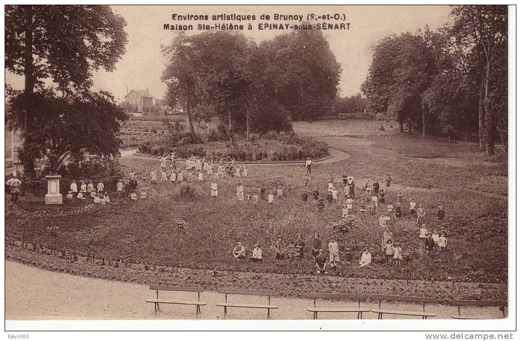 91 EPINAY SOUS SENART Environs Artistiques De Brunoy Maison Ste Héléne à Epinay Sous Sénart Cpa Animée - Crosnes (Crosne)