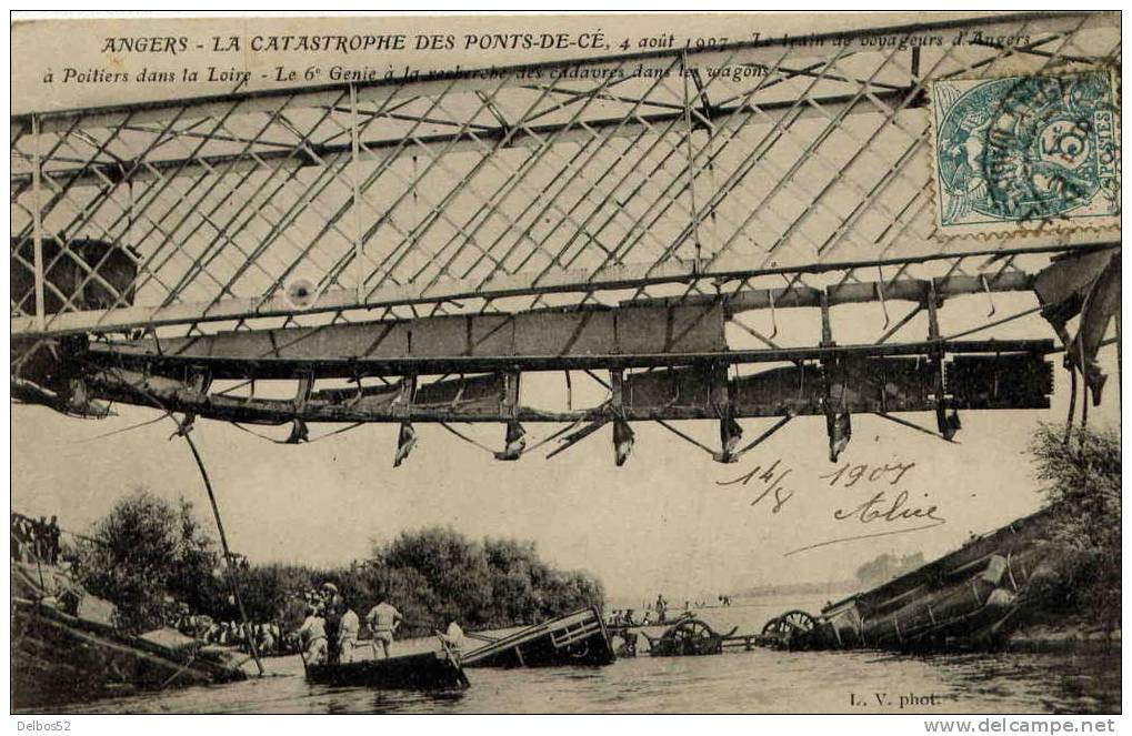 Ponts De Cé ( Maine Et Loire ) - Catastrophe Des Ponts De Cé Le 4 Août 1907, Train De Voyageurs Dans La Loire - Les Ponts De Ce