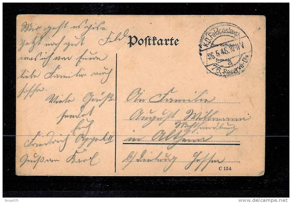 ALLEMAGNE  26.5.1915  VENTE No 10 POSTE CARTE  MANUSCRITE - Otros & Sin Clasificación