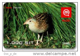 Slovenia - Mobi GSM Recharge Card - Bird - Corncrake-  1000SIT - 31/12/2007 - Slovenia