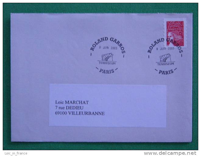 Tennis Roland Garros 2003 Postmark 22564 - Tennis