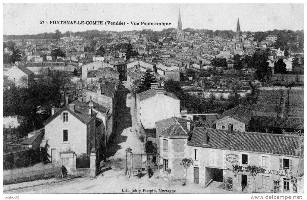 Carte Postale Ancienne - CPA - 85 - FONTENAY LE COMTE - Vue Panoramique - Excellent état - Fontenay Le Comte