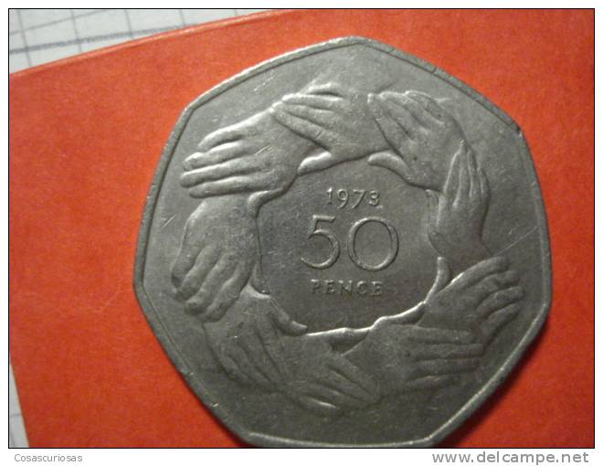 8289  U.K UNITED KINGDOM GRAN BRETAÑA  50 PENCE    AÑO / YEAR  1973   MBC+ - 50 Pence