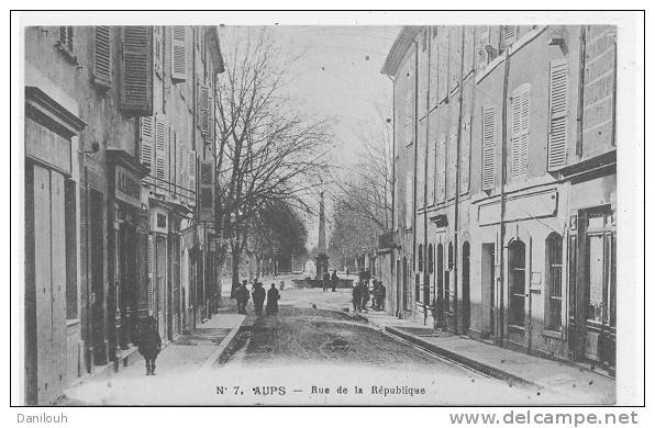 83 // AUPS, Rue De La République, N° 7, ANIMEE, ** - Aups