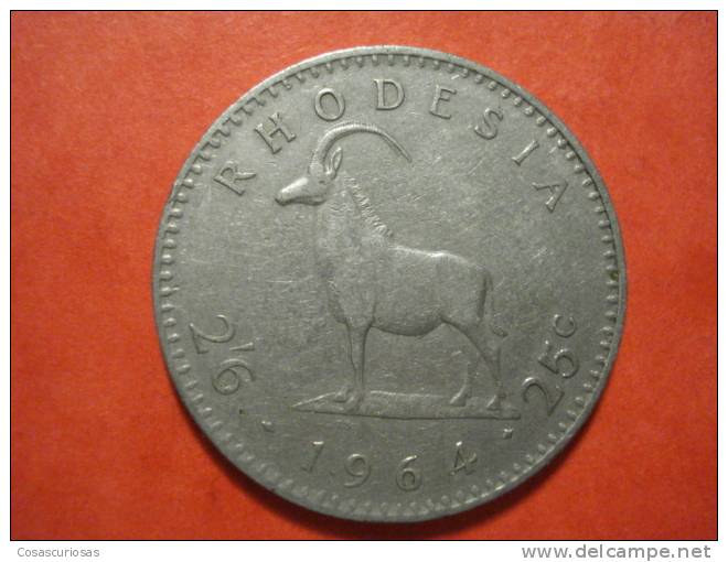 8493  RHODESIE RODESIA  RHODESIA   IMPALA  ANIMAL 25 CTS    AÑO / YEAR 1964  MBC / VF / TB - Rhodesien