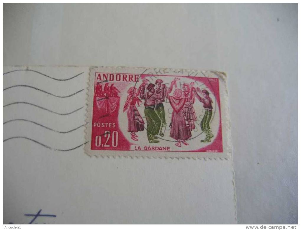 LETTRE EN CPA ANDORRE  LA VIEILLE DE 02/09/1963 - Franking Machines (EMA)