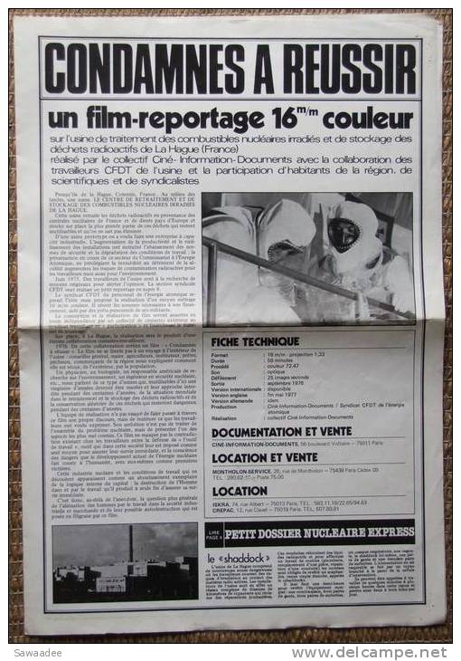 AFFICHETTE/SYNOPSIS FILM - CONDAMNES A REUSSIR - Cinema Advertisement