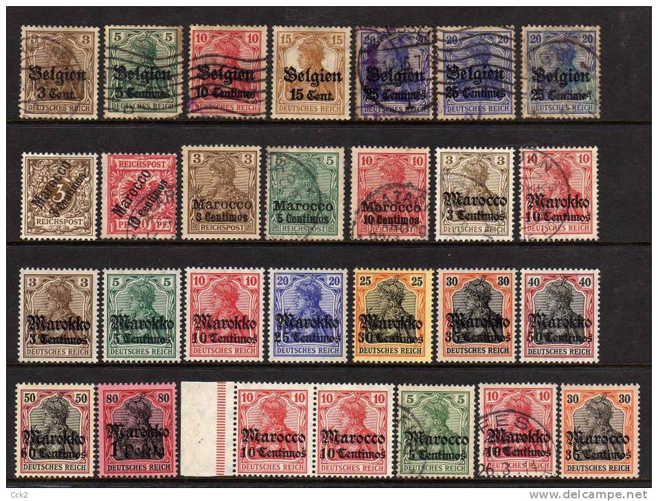 GERMANY Stamps 28 Germania Overprints Occupations - Autres & Non Classés