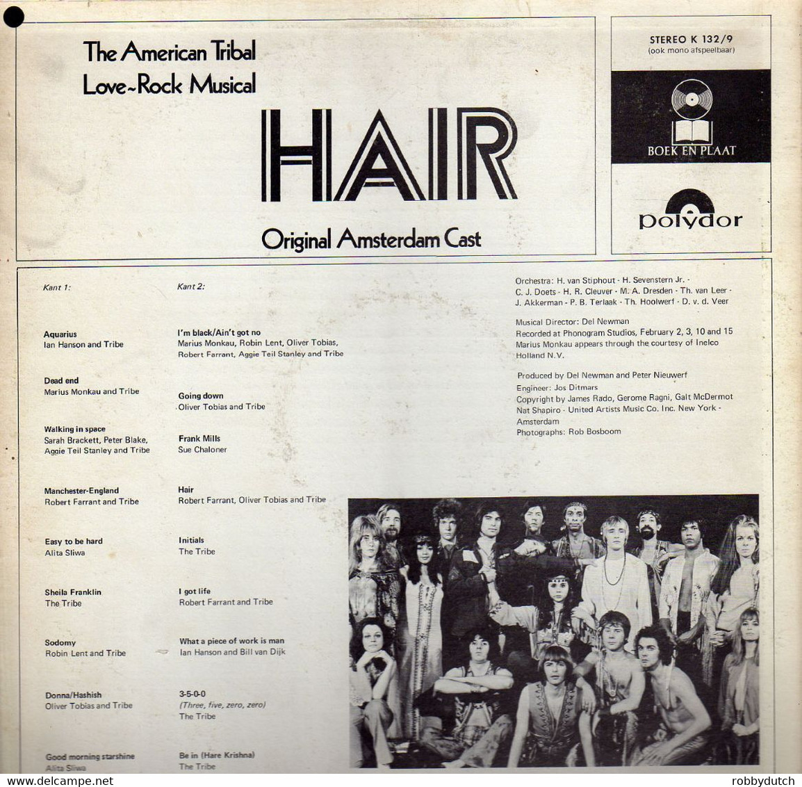 * LP * HAIR - ORIGINAL AMSTERDAM CAST (Dutch Clubpressing 1969 Rare!!!) - Musicals