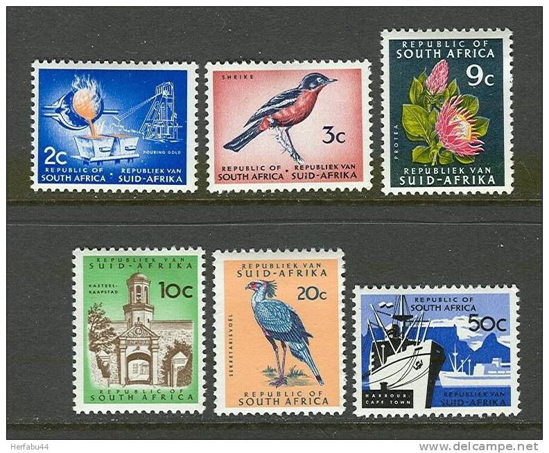 South Africa  Stamps  SC# 329, 331, 336, 337, 340, 341  Mint  SCV $ 15.35 - Neufs