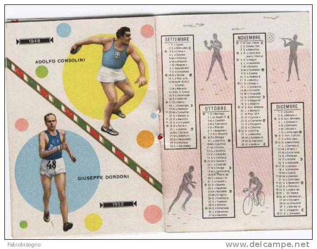 1961 Calendarietto Lauri Olimpici Italiani - Formato Cm 6x8.8 - Kleinformat : 1961-70