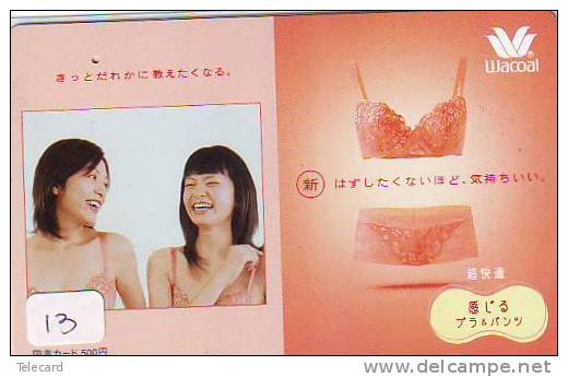 Telecarte Japan  * WACOAL * (13)  Sous Vetement Féminin Sexy Lady Bathclothes Mode - Moda